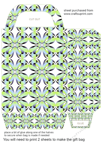 Green floral gift bag 3