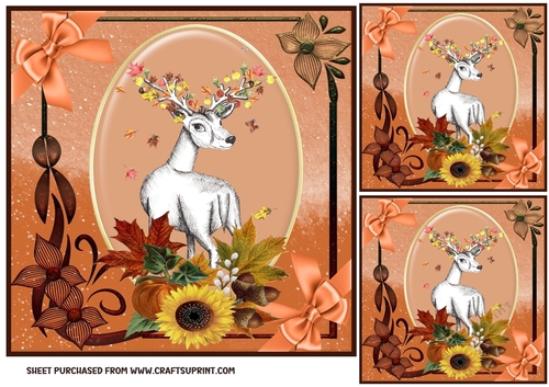 3 Autumn deer card front/toppers 1