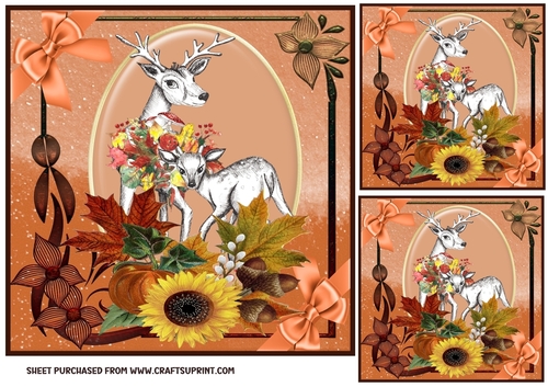 3 Autumn deer card front/toppers 2
