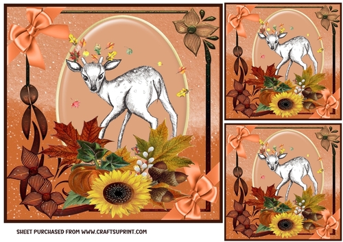 3 Autumn deer card front/toppers 3