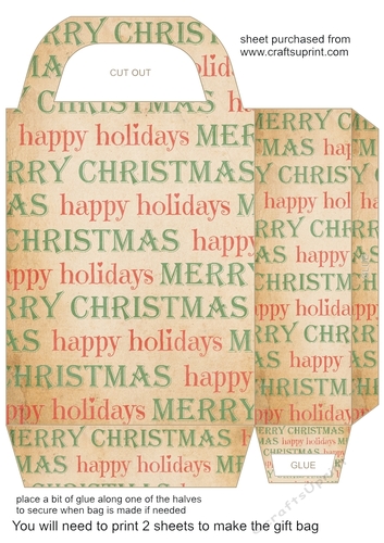 Christmas text gift bag 1