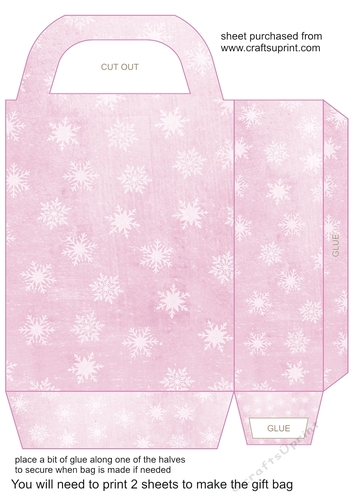 Pink flakes of snow gift bag 1