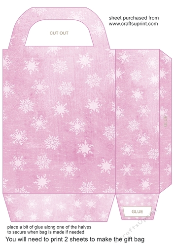 Pink flakes of snow gift bag 2