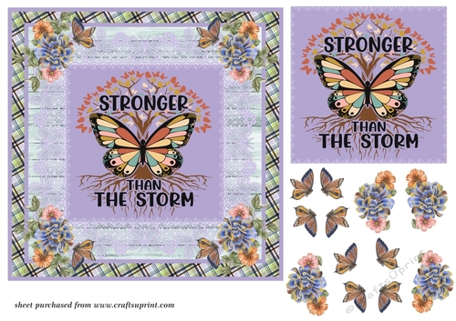 Floral butterfly sentiment card front 2