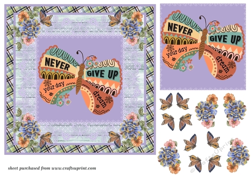 Floral butterfly sentiment card front 4
