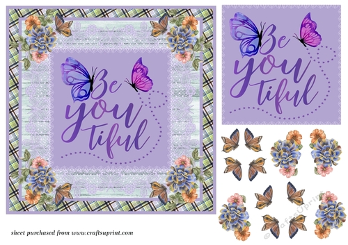 Floral butterfly sentiment card front 6