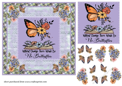 Floral butterfly sentiment card front 8