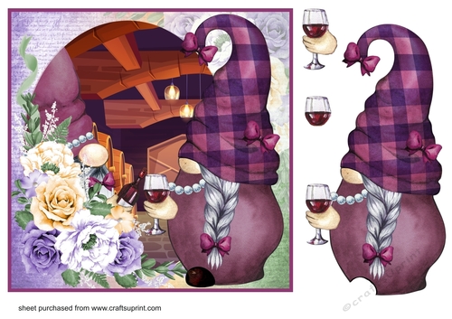 Gnome more wine card front