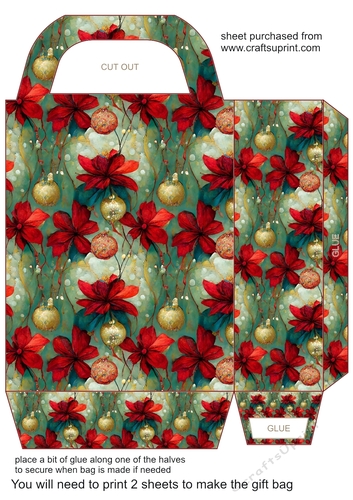 Floral Christmas gift bag 1