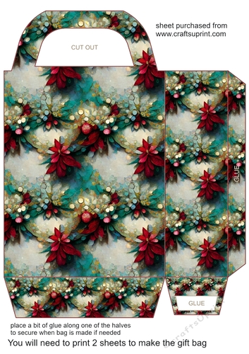 Floral Christmas gift bag 2