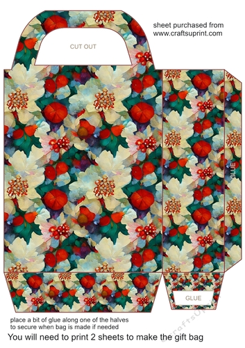 Floral Christmas gift bag 3