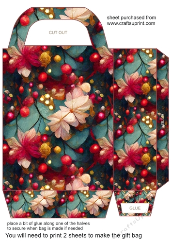 Floral Christmas gift bag 4