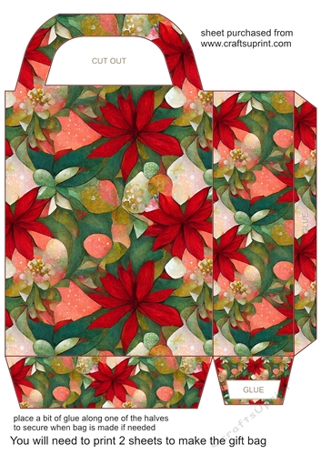 Floral Christmas gift bag 6
