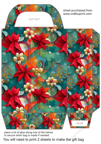 Floral Christmas gift bag 7