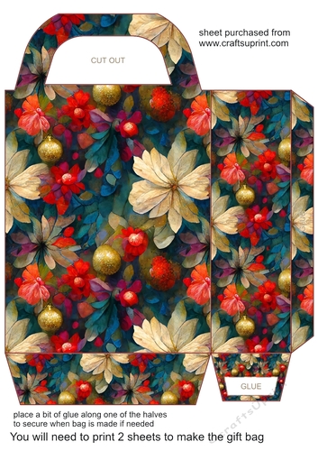 Floral Christmas gift bag 8