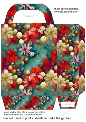 Floral Christmas gift bag 9