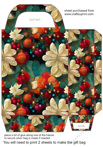 Floral Christmas gift bag 10