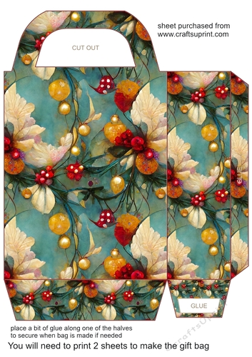 Floral Christmas gift bag 11