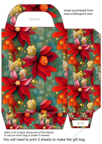 Floral Christmas gift bag 12
