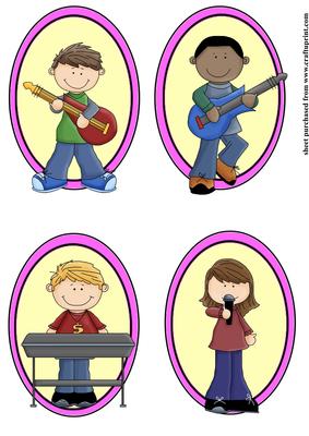 4 Oval Rock Band Toppers 1