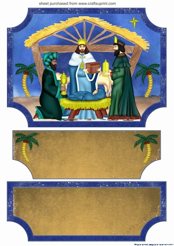 3 Kings bearing gifts easel topper with layered stopper(no base)