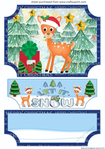Let it snow deer easel topper and layered stopper(no base)