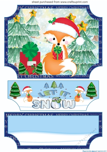 Let it snow fox easel topper and layered stopper(no base)