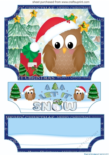 Let it snow owl easel topper and layered stopper(no base)