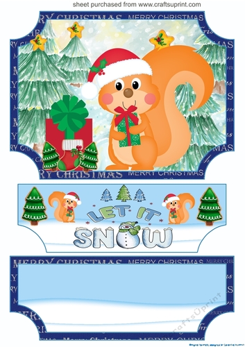 Let it snow squirrel easel topper and layered stopper(no base)