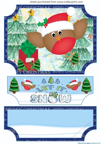 Let it snow robin easel topper and layered stopper(no base)