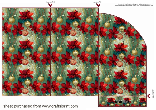 Red poinsettia money/voucher wallet 1