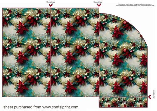 Red poinsettia money/voucher wallet 2