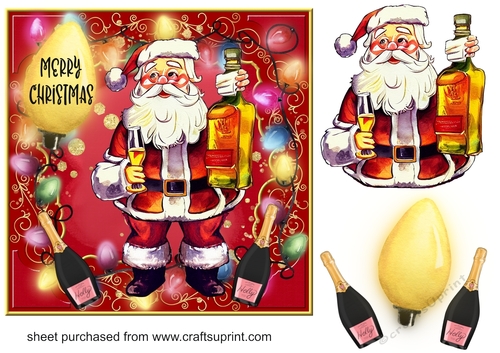 Santa getting lit card front