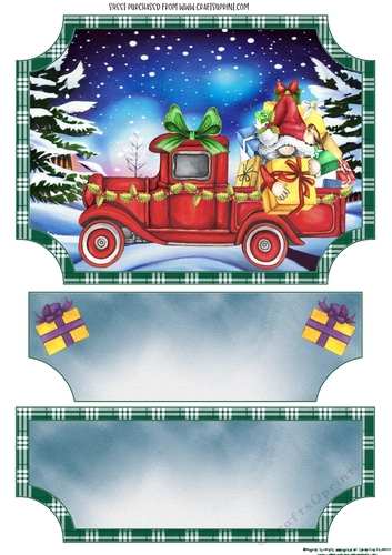 Christmas truck easel topper and layered stopper 1