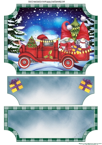 Christmas truck easel topper and layered stopper 2