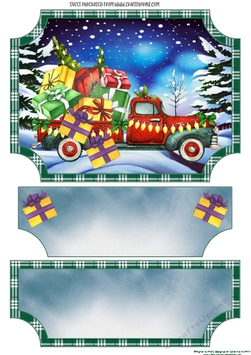 Christmas truck easel topper and layered stopper 3