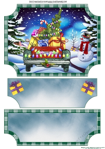 Christmas truck easel topper and layered stopper 6