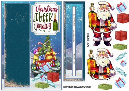 Santas Christmas spirit slider card front 1