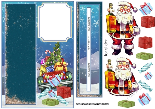 Santas Christmas spirit slider card front 2