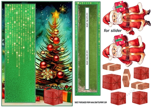 Santa with present penny slider card front 2