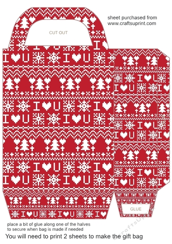 Red Christmas jumper gift bag 1