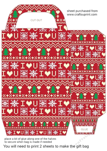 Red Christmas jumper gift bag 2