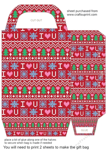 Red Christmas jumper gift bag 3
