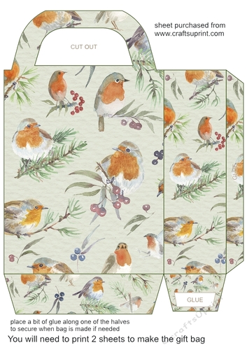 Christmas robins gift bag 1