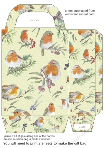 Christmas robins gift bag 3