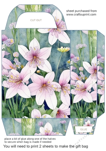 Blue and pink floral gift bag 4