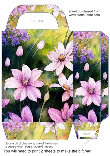 Blue and pink floral gift bag 5