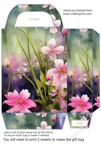 Blue and pink floral gift bag 6