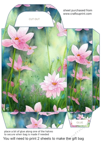 Blue and pink floral gift bag 7
