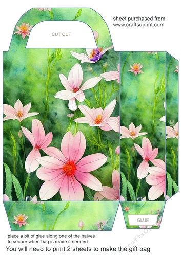 Blue and pink floral gift bag 8